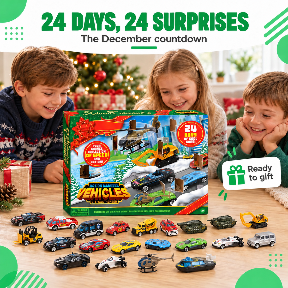 The advent calendar with a car behind every door
