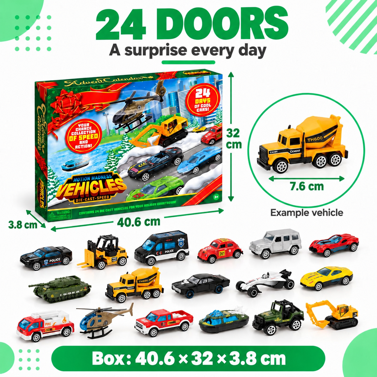 The advent calendar with a car behind every door