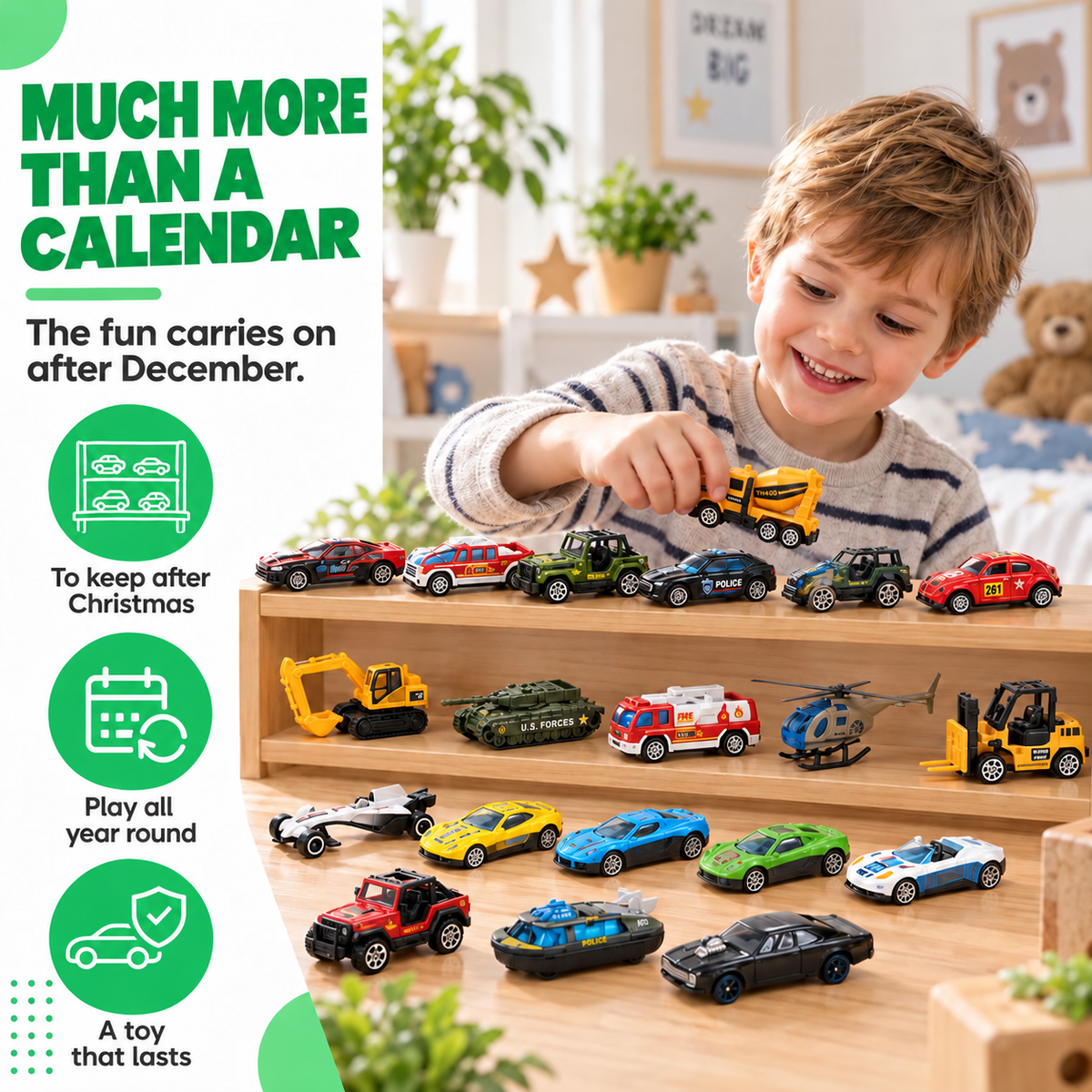 The advent calendar with a car behind every door