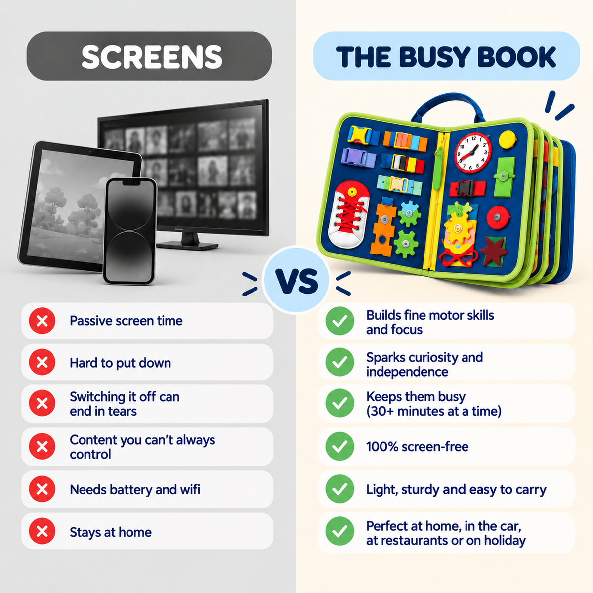The Montessori busy book for calm, screen-free play