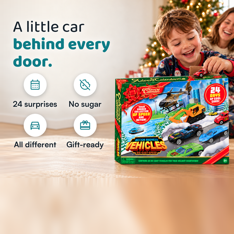 Advent Calendar with 24 Metal Cars | A new car every morning