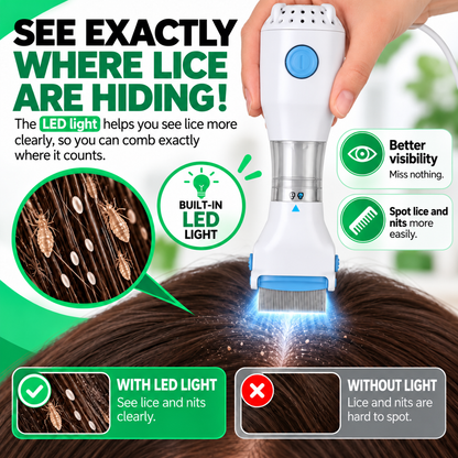 The LED lice comb that spots, combs and vacuums