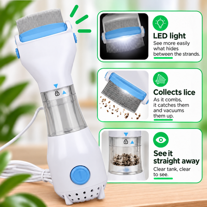 The LED lice comb that spots, combs and vacuums