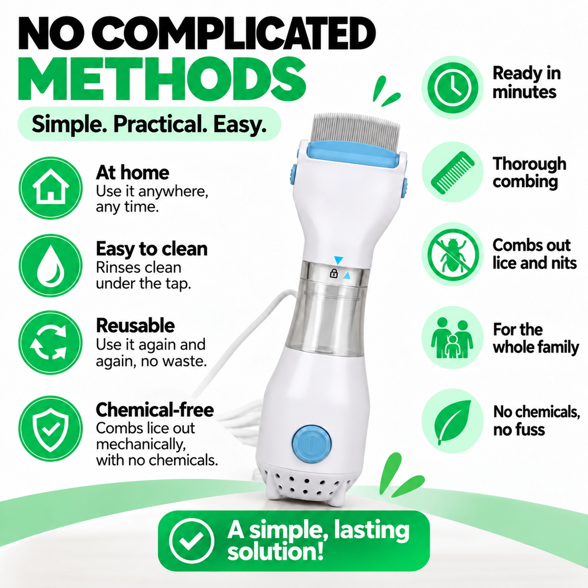 The LED lice comb that spots, combs and vacuums