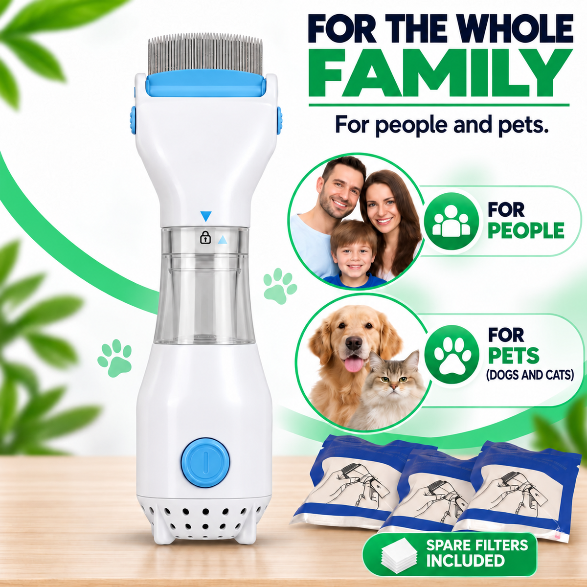 The LED lice comb that spots, combs and vacuums