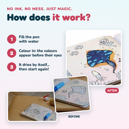 KIDDUC magic water colouring book
