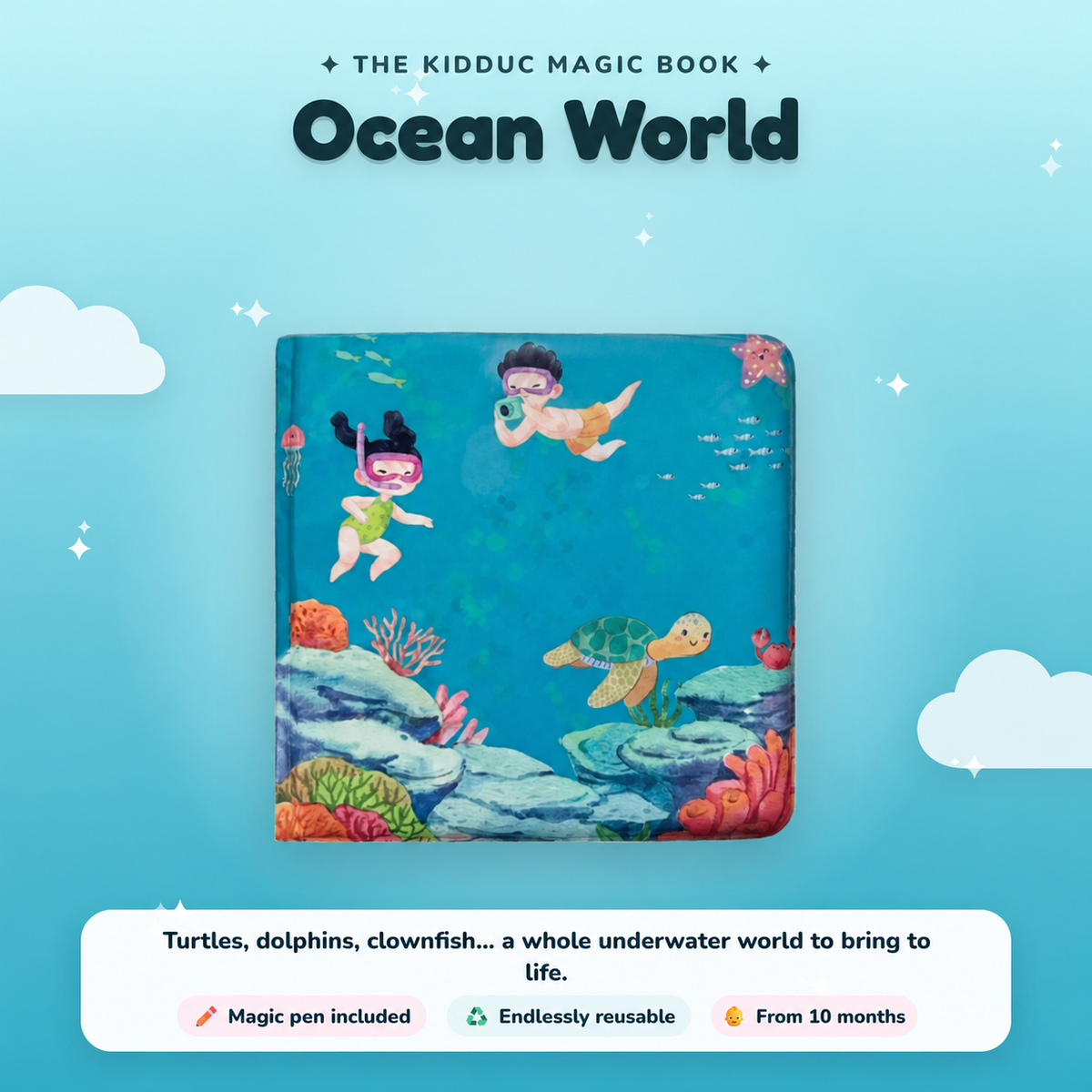 KIDDUC magic water colouring book