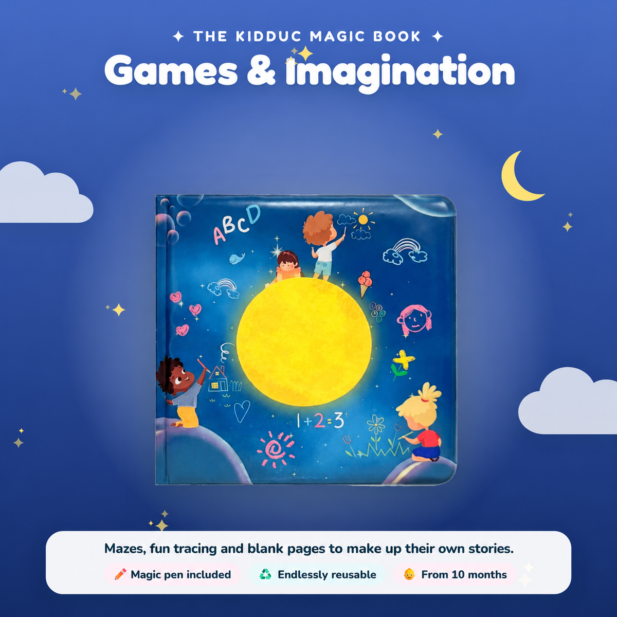 KIDDUC magic water colouring book